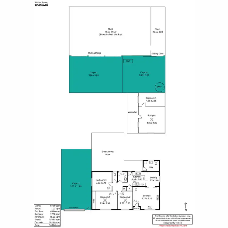 Floorplan of Homely house listing, 3 Brian Street, Ridgehaven SA 5097