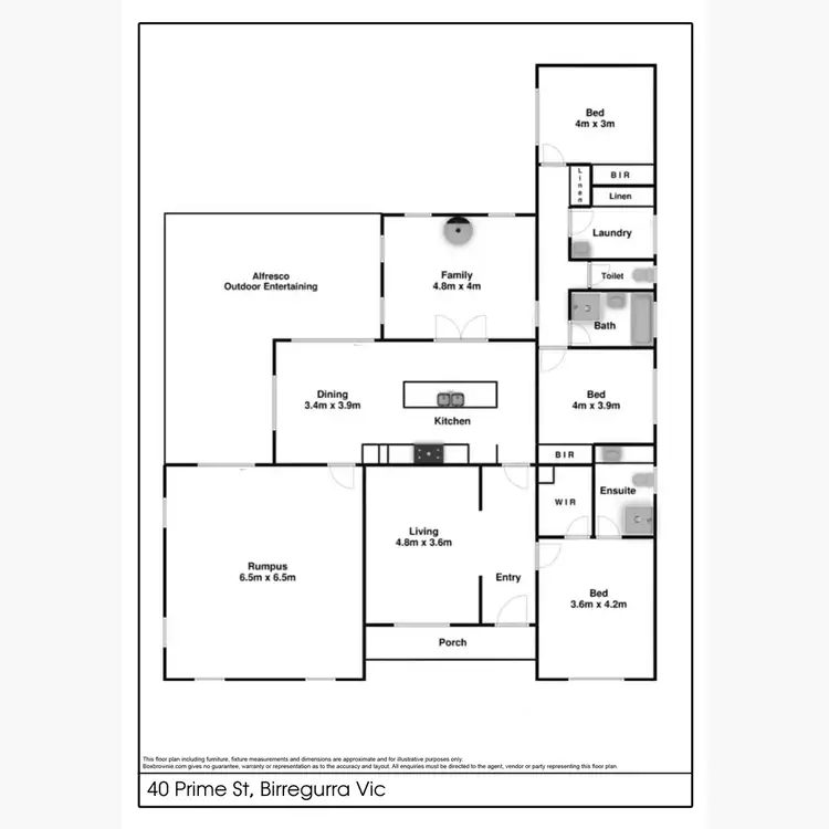 Floorplan of Homely house listing, 40 Prime Street, Birregurra VIC 3242