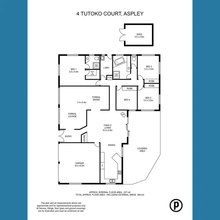 Floorplan of Homely house listing, 4 Tutoko Court, Aspley QLD 4034