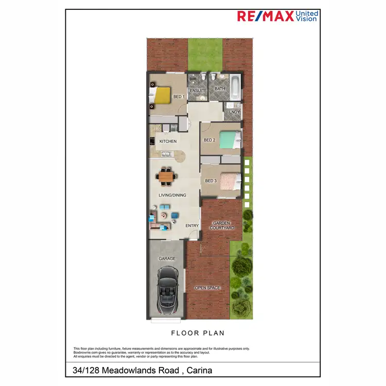 Floorplan of Homely villa listing, 34/128 Meadowlands Road, Carina QLD 4152