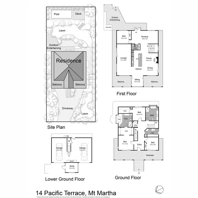 Floorplan of Homely house listing, 14 Pacific Terrace, Mount Martha VIC 3934