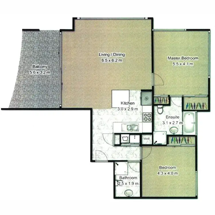 Floorplan of Homely apartment listing, 804/360 Marine Parade, Labrador QLD 4215