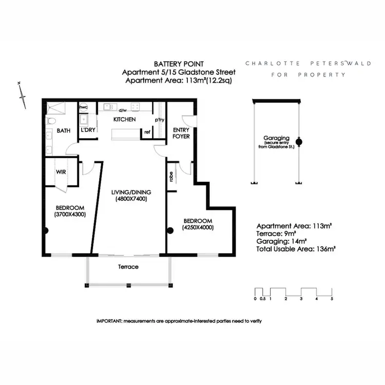 Floorplan of Homely apartment listing, 5/15 Gladstone Street, Battery Point TAS 7004
