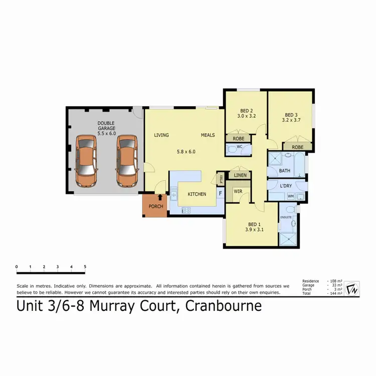 Floorplan of Homely unit listing, 3/6 Murray Court, Cranbourne VIC 3977