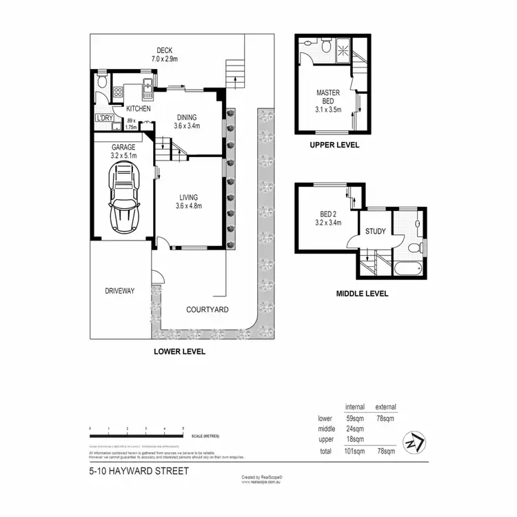 Floorplan of Homely townhouse listing, 5/10 Hayward Street, Paddington QLD 4064