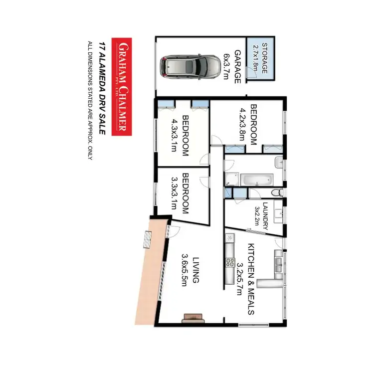 Floorplan of Homely house listing, 17 Alameda Drive, Sale VIC 3850