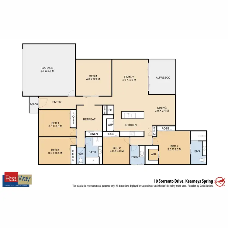 Floorplan of Homely house listing, 10 Sorrento Drive, Kearneys Spring QLD 4350