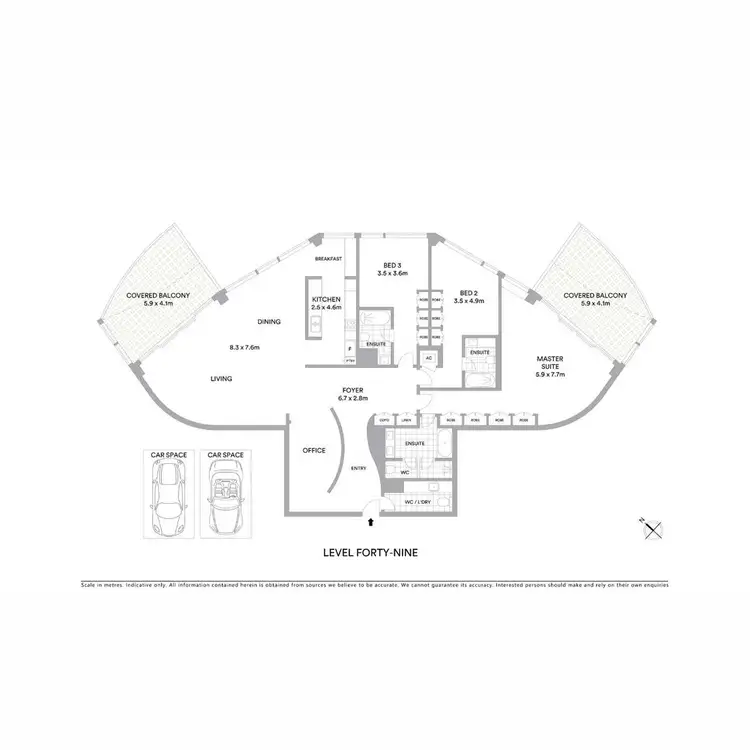 Floorplan of Homely apartment listing, 4903/71 Eagle Street, Brisbane City QLD 4000