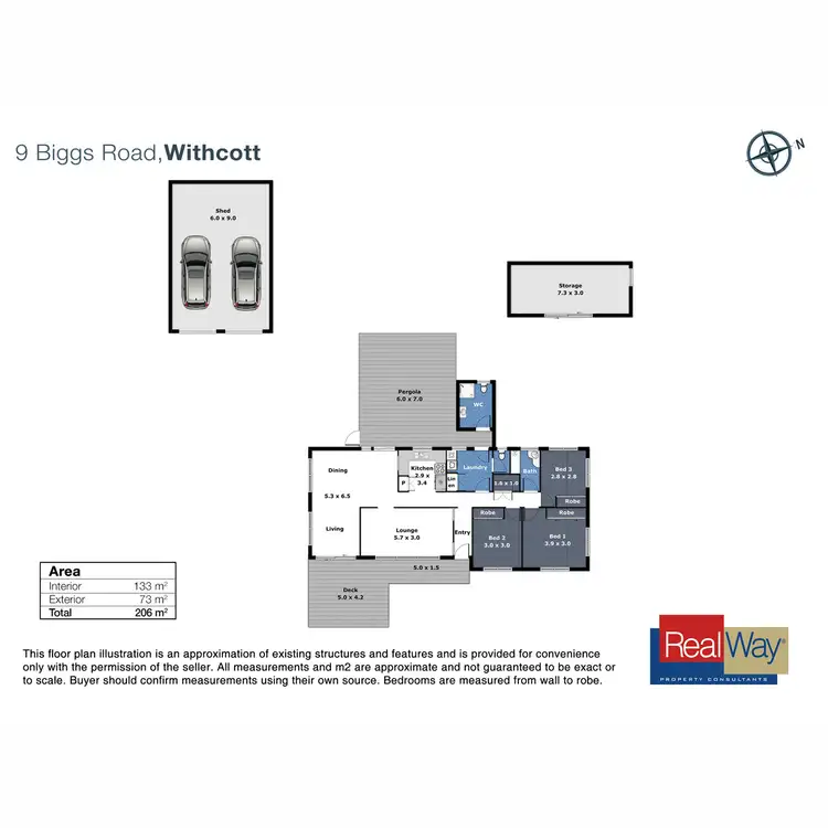 Floorplan of Homely house listing, 9 Biggs Road, Withcott QLD 4352