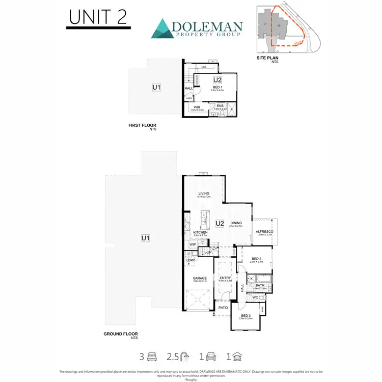 Floorplan of Homely semi-detached listing, 2/40 Hunter Street, Ormeau Hills QLD 4208
