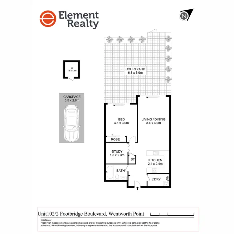 Floorplan of Homely apartment listing, 102/2 Footbridge Boulevard, Wentworth Point NSW 2127