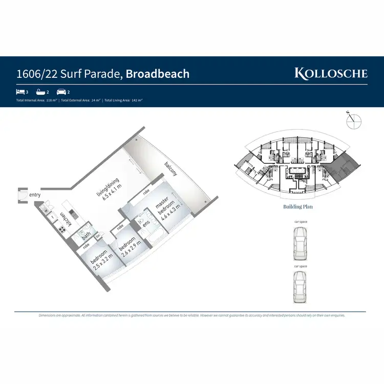 Floorplan of Homely apartment listing, 1606/22 Surf Parade, Broadbeach QLD 4218