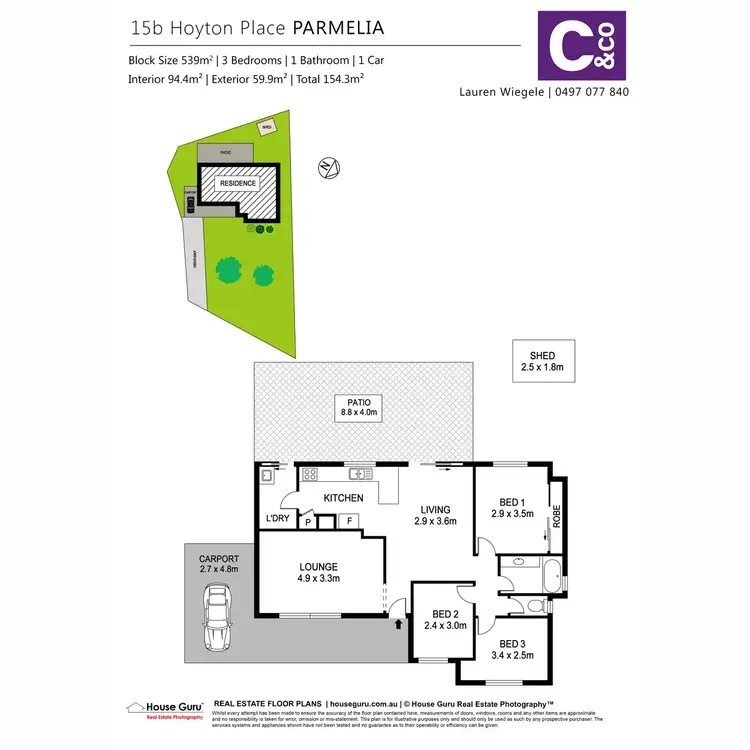 Floorplan of Homely house listing, 15B Hoyton Place, Parmelia WA 6167
