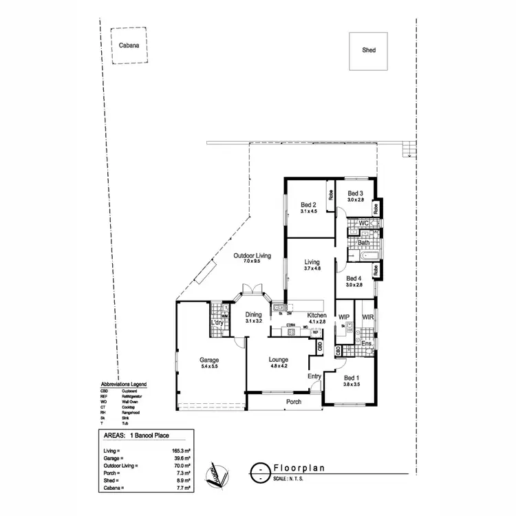 Floorplan of Homely house listing, 1 Banool Place, Kooringal NSW 2650