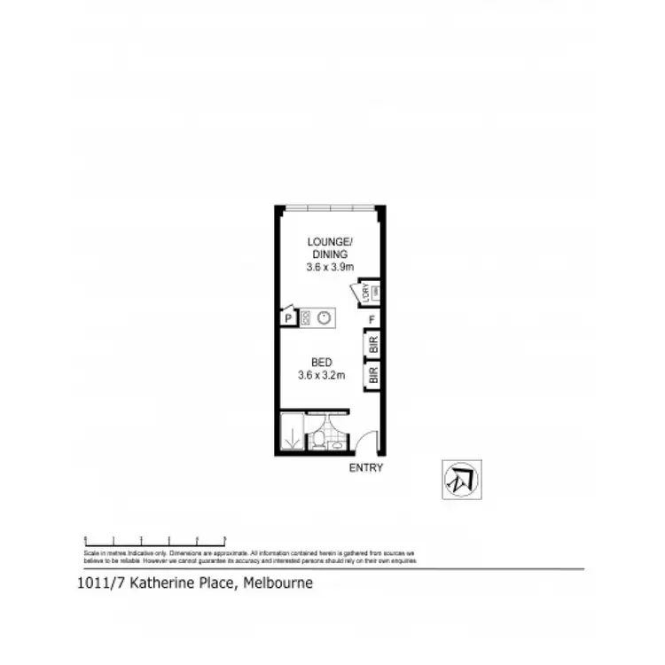 Floorplan of Homely apartment listing, 1011/7 Katherine Place, Melbourne VIC 3000