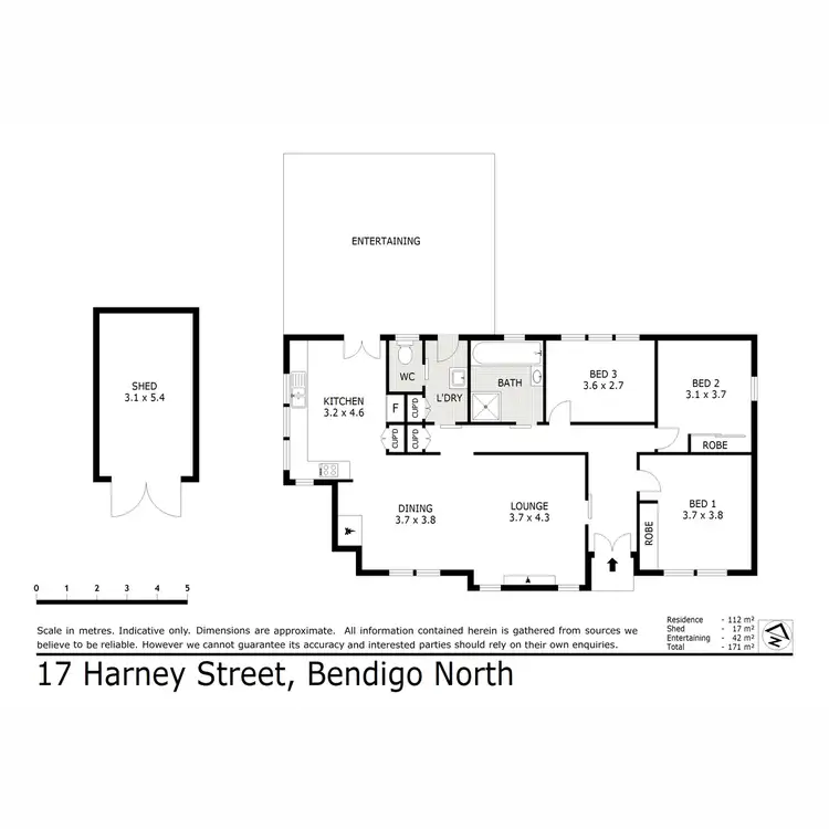 Floorplan of Homely house listing, 17 Harney Street, North Bendigo VIC 3550
