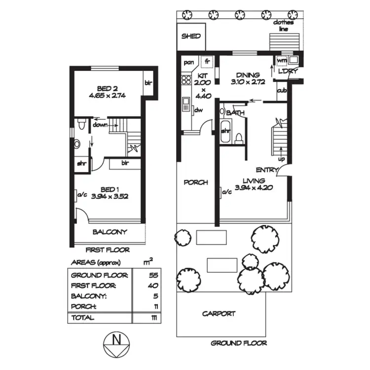 Floorplan of Homely unit listing, 1/588 Greenhill Road, Burnside SA 5066