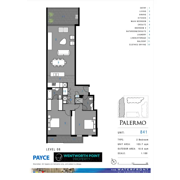 Floorplan of Homely apartment listing, 841/7 Baywater Drive, Wentworth Point NSW 2127