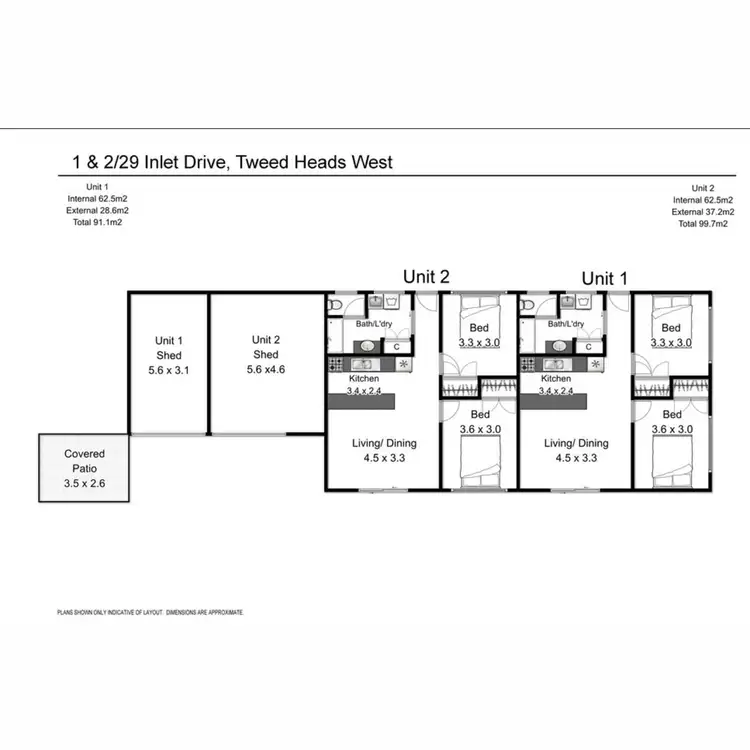 Floorplan of Homely semi-detached listing, 2/29 Inlet Drive, Tweed Heads West NSW 2485
