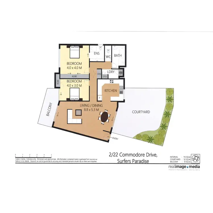 Floorplan of Homely apartment listing, Kings Row North, 22 Commodore Drive, Paradise Waters QLD 4217