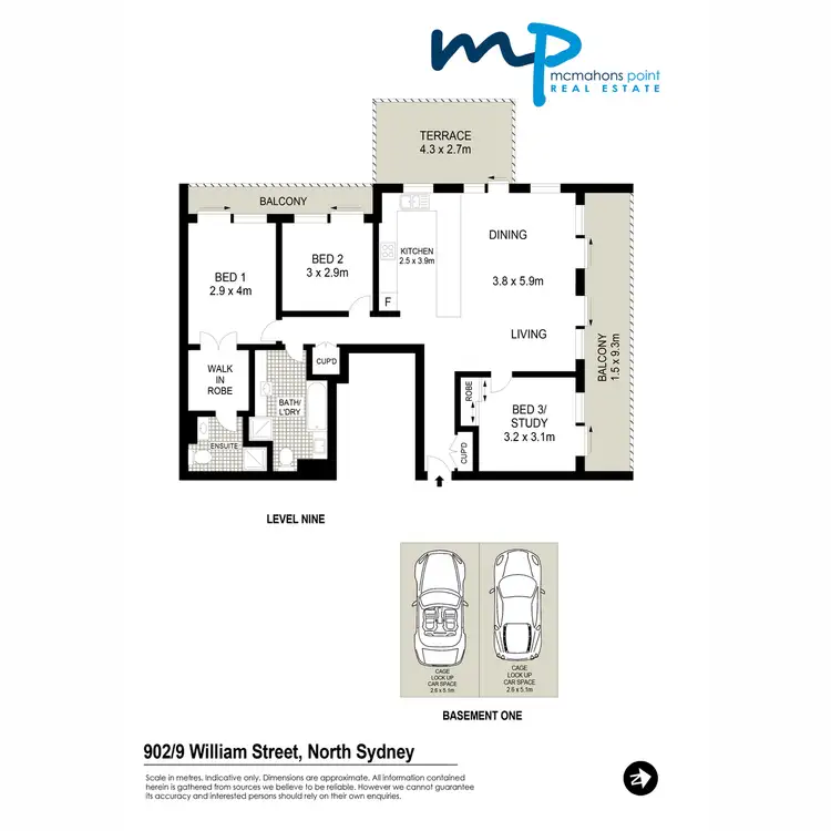 Floorplan of Homely apartment listing, 902/9 William Street, North Sydney NSW 2060
