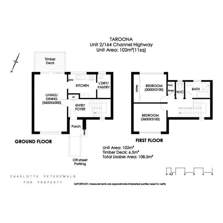 Floorplan of Homely unit listing, 2/164 Channel Highway, Taroona TAS 7053