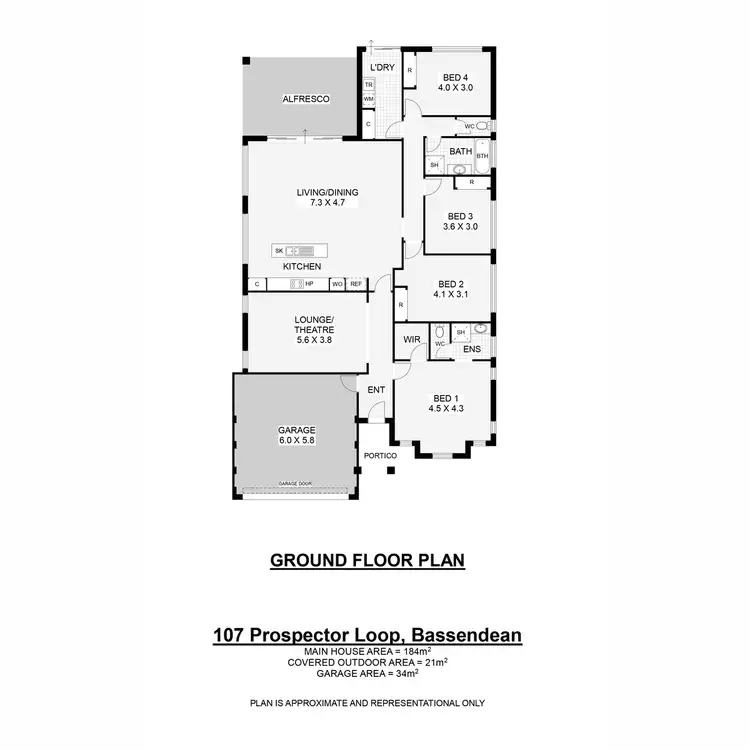 Floorplan of Homely house listing, 107 Prospector Loop, Bassendean WA 6054