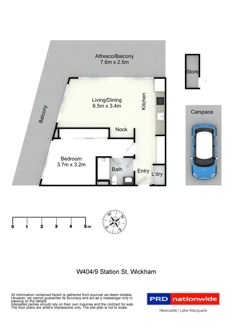 Floorplan of Homely apartment listing, W404/9 Station Street, Wickham NSW 2293