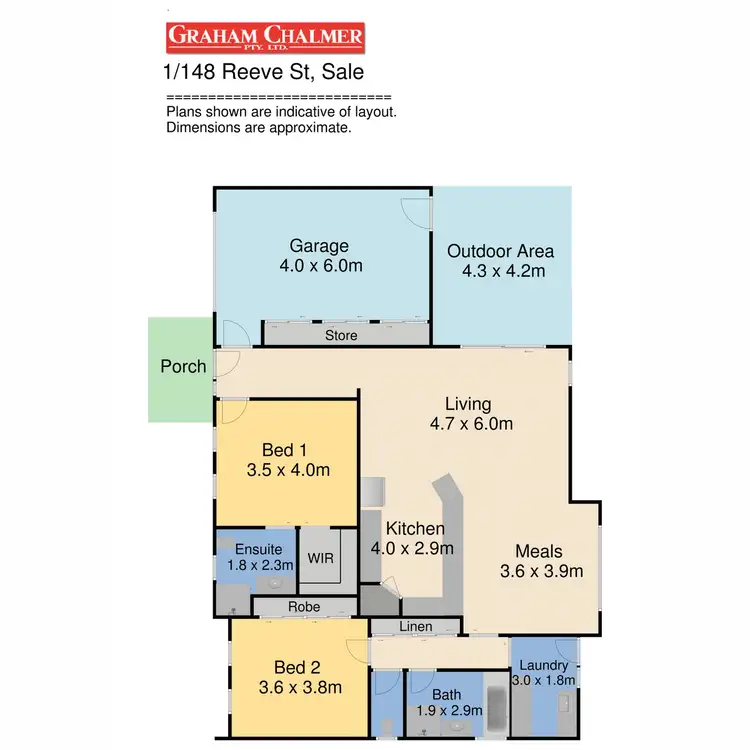 Floorplan of Homely unit listing, 1/148 Reeve Street, Sale VIC 3850