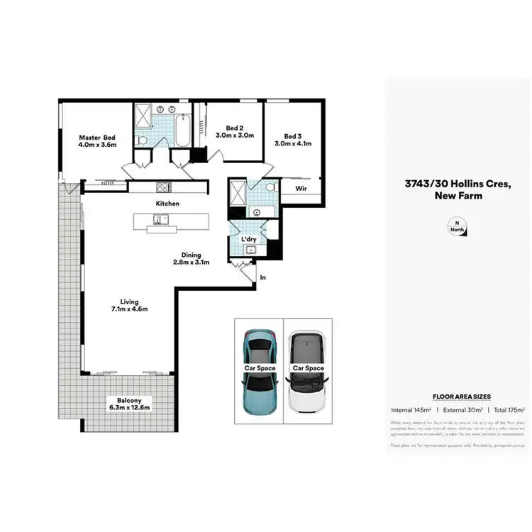 Floorplan of Homely apartment listing, 3743/30 Hollins Crescent, New Farm QLD 4005