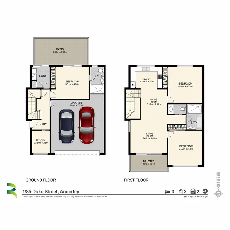 Floorplan of Homely townhouse listing, 1/85 Duke Street, Annerley QLD 4103