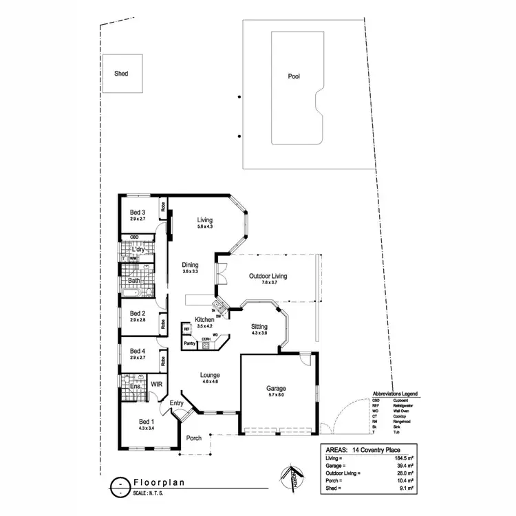 Floorplan of Homely house listing, 14 Coventry Place, Lake Albert NSW 2650