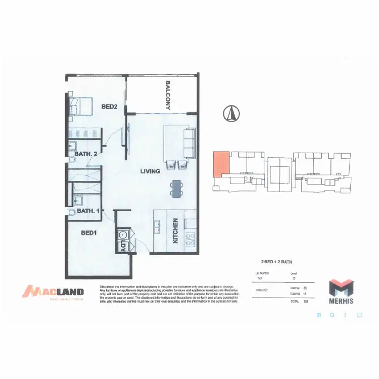 Floorplan of Homely apartment listing, 1105/196 Stacey, Bankstown NSW 2200