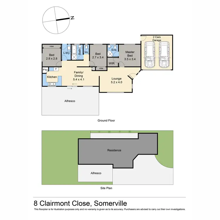Floorplan of Homely house listing, 8 Clairmont Close, Somerville VIC 3912