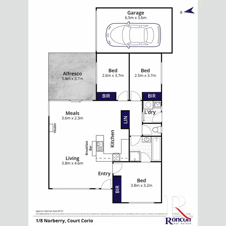 Floorplan of Homely house listing, 1/8 Norberry Court, Corio VIC 3214