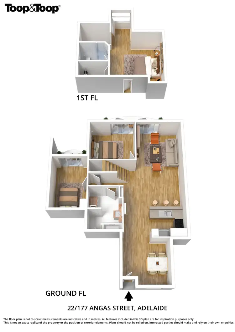 Floorplan of Homely townhouse listing, 22/177 Angas Street, Adelaide SA 5000