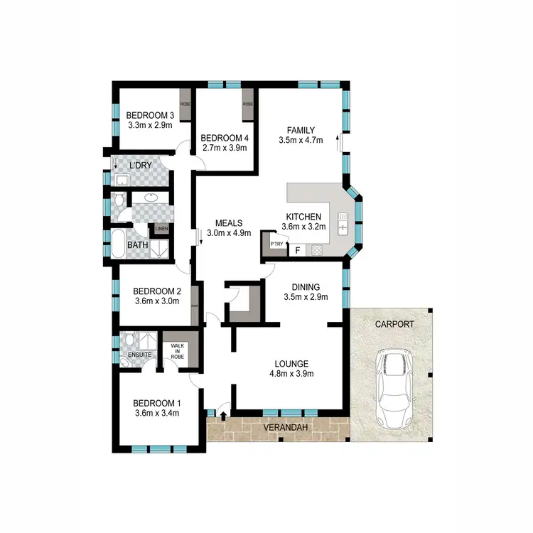 Floorplan of Homely house listing, 5 Raedel Court, Port Augusta West SA 5700