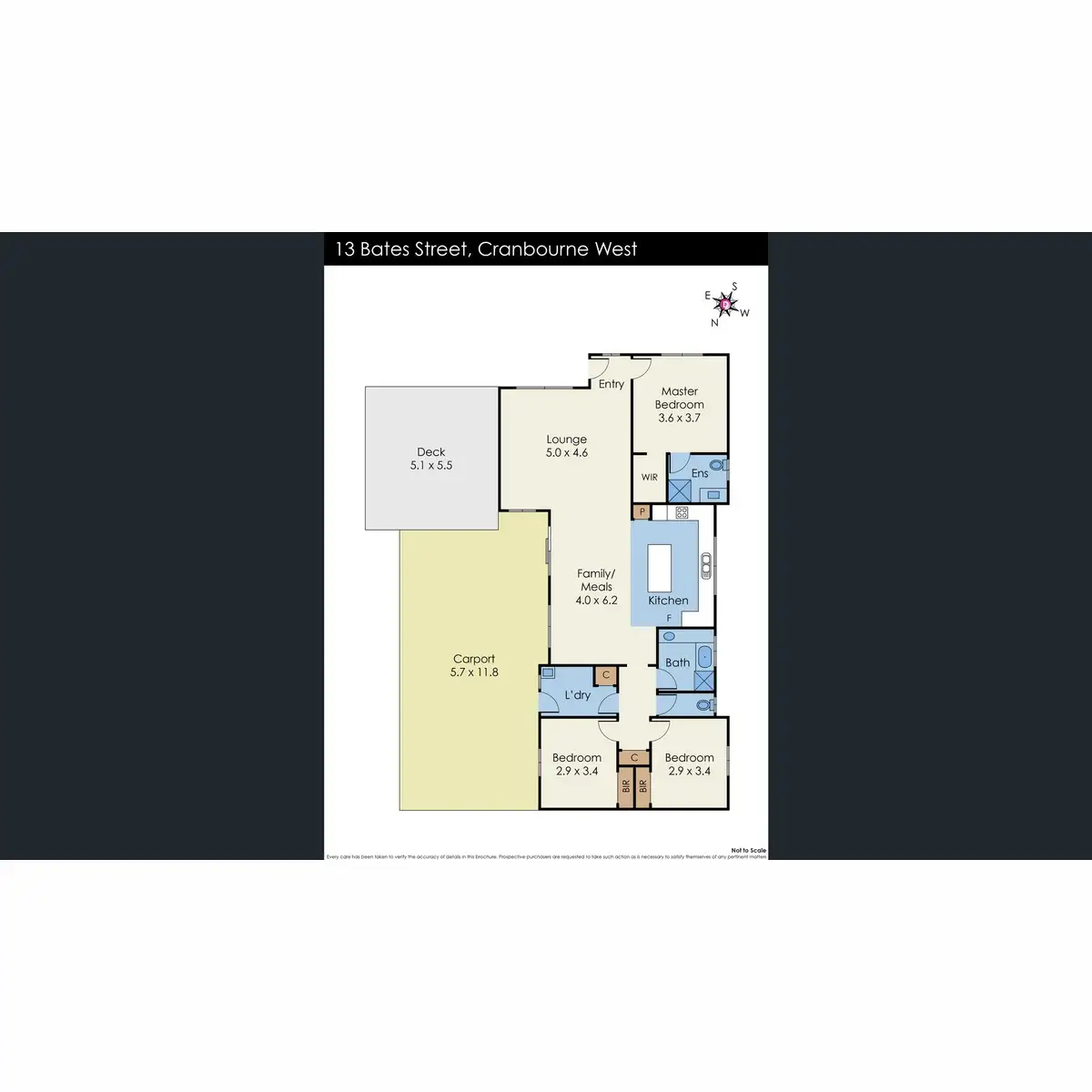 Floorplan of Homely house listing, 13 Bates Street, Cranbourne West VIC 3977