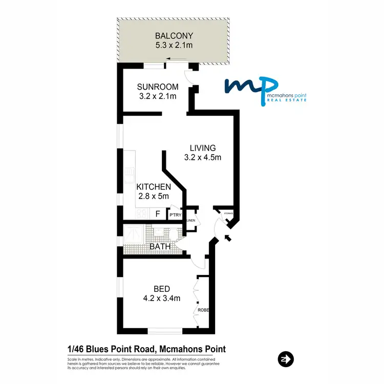 Floorplan of Homely apartment listing, 1/46 Blues Point Road, Mcmahons Point NSW 2060
