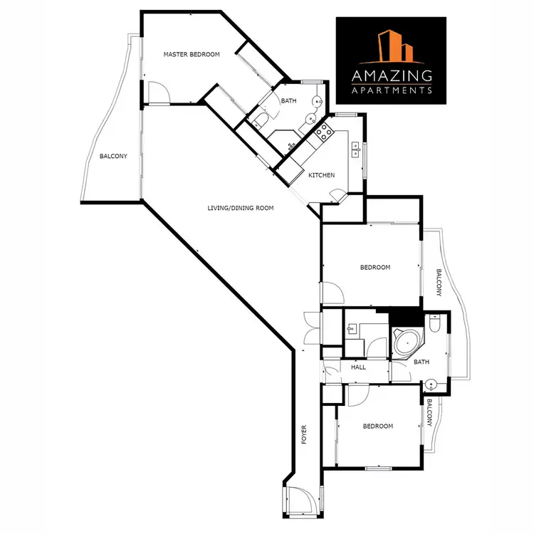 Floorplan of Homely apartment listing, 181/501 Queen Street, Brisbane City QLD 4000