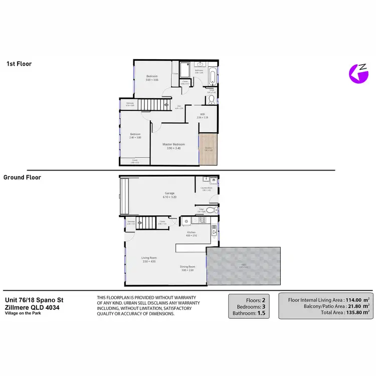 Floorplan of Homely townhouse listing, 76/18 Spano Street, Zillmere QLD 4034