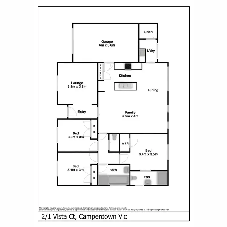 Floorplan of Homely house listing, 2/1 Vista Court, Camperdown VIC 3260