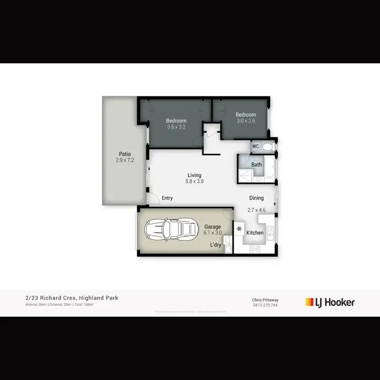 Floorplan of Homely semi-detached listing, 2/23 Richard Crescent, Highland Park QLD 4211