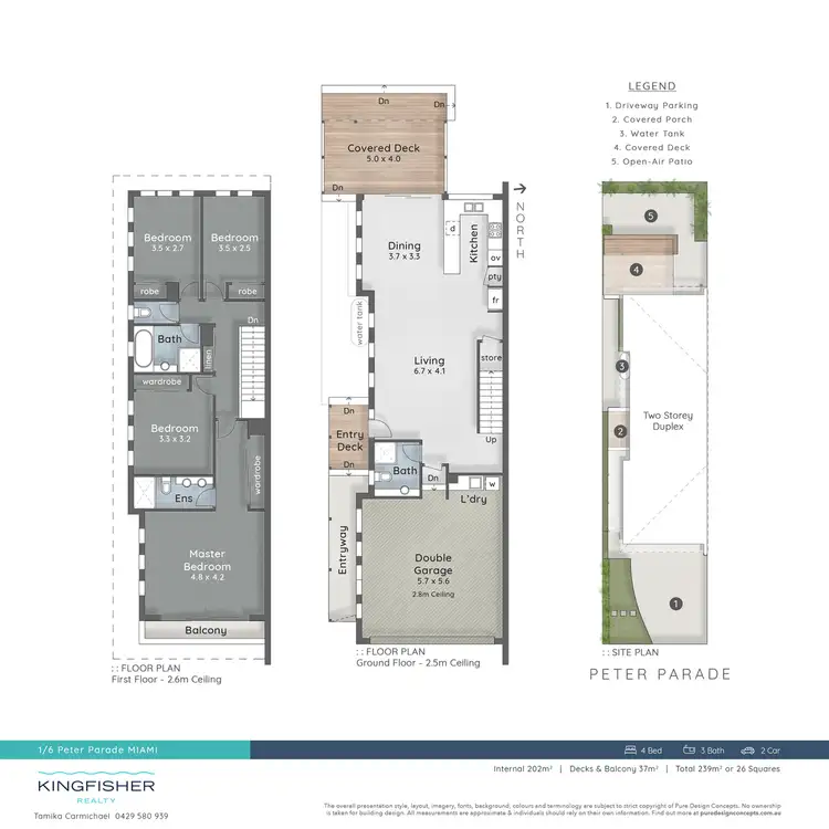 Floorplan of Homely semi-detached listing, 1/6 Peter Parade, Miami QLD 4220