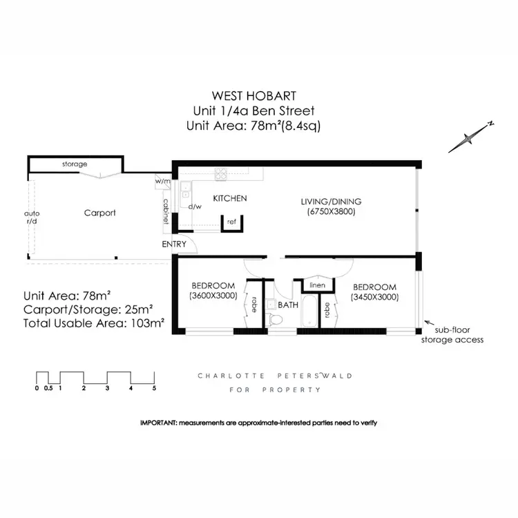Floorplan of Homely unit listing, 1/4a Ben Street, West Hobart TAS 7000