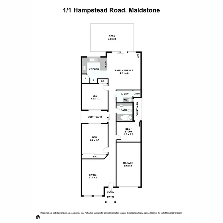 Floorplan of Homely unit listing, 1/1 Hampstead Road, Maidstone VIC 3012