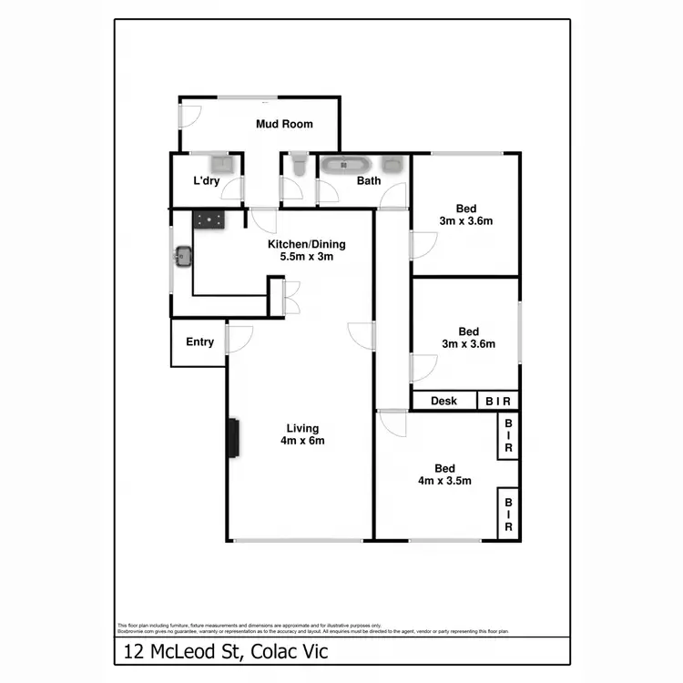 Floorplan of Homely house listing, 12 Mcleod Street, Colac VIC 3250