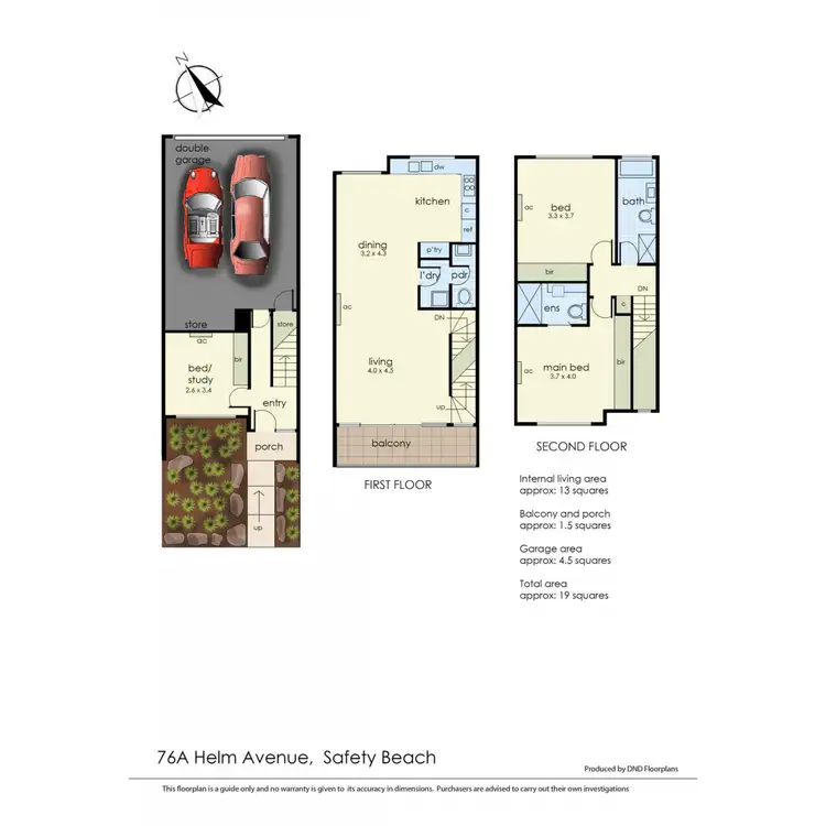 Floorplan of Homely townhouse listing, 76A Helm Avenue, Safety Beach VIC 3936