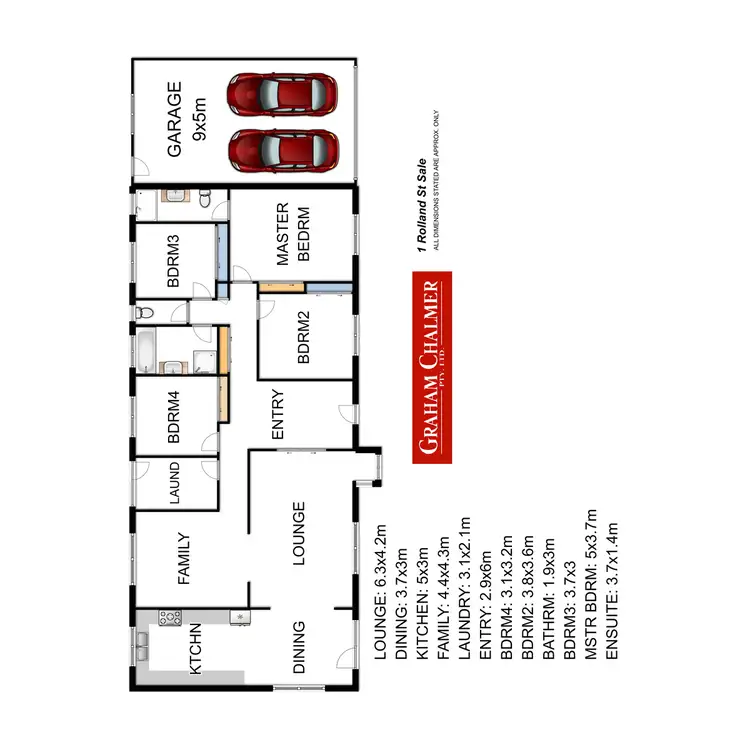 Floorplan of Homely house listing, 1 Rolland Street, Sale VIC 3850