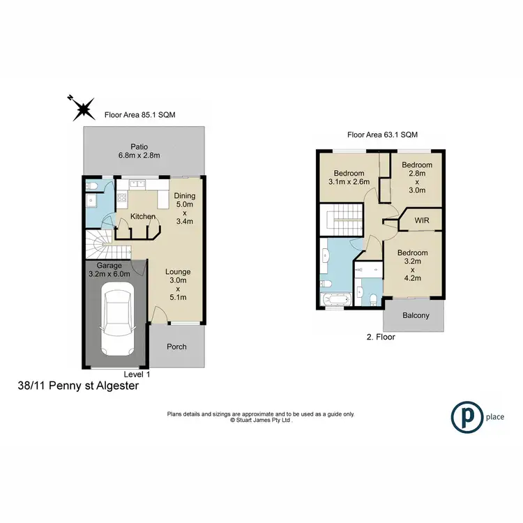 Floorplan of Homely townhouse listing, 38/11 Penny Street, Algester QLD 4115